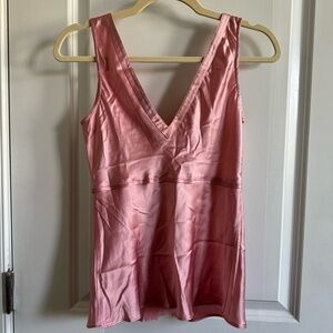 J Crew | Silk V Neck Sleeveless Blouse Empire Waist in Pink Size XS
